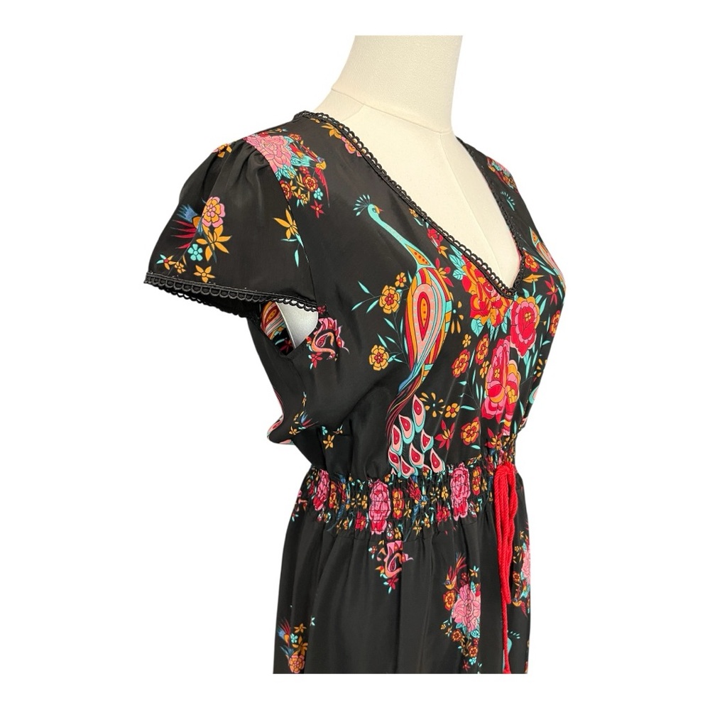 🌺 EUC RANI Vibrant Floral Asymmetrical Maxi Dress | Size S - Picture 9 of 12